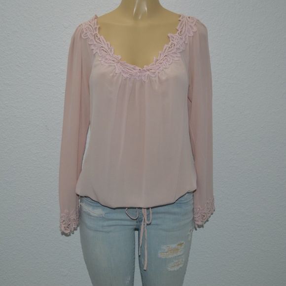 Karen Kane Tops - Karen Kane light pink L silk long sleeve